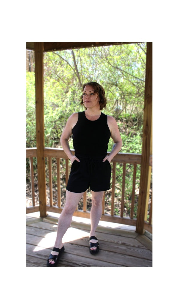 Black terry long short