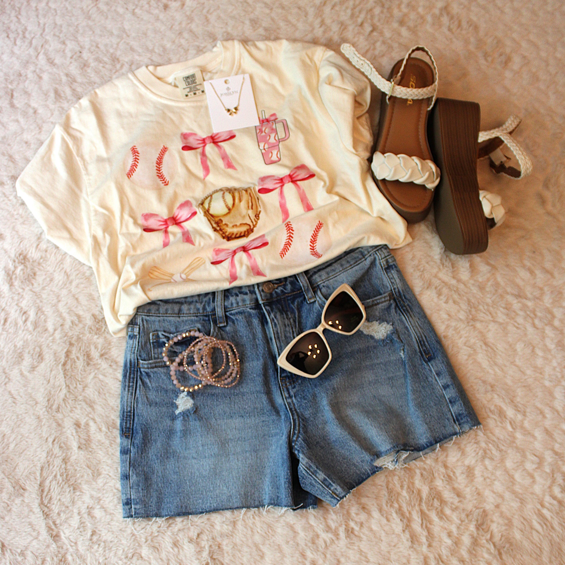 Baseball and bows outfit