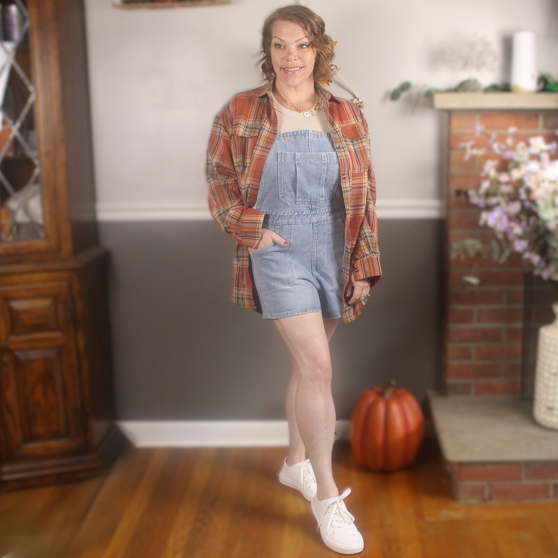 Oversized Fall Plaid Button Up
